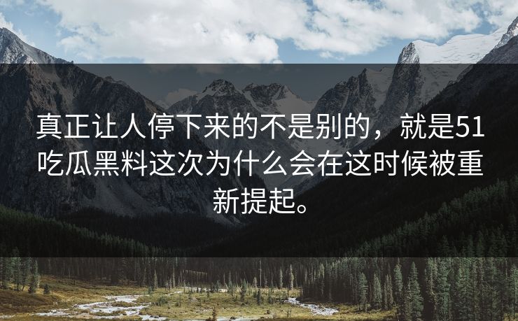 真正让人停下来的不是别的，就是51吃瓜黑料这次为什么会在这时候被重新提起。  第1张